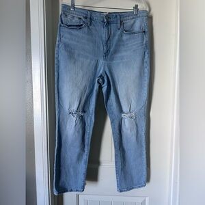 Madewell The High Rise Slim Crop BoyJean 31 12 Distressed